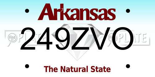 249ZVO Arkansas License Plate