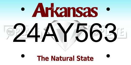 24AY563 Arkansas License Plate