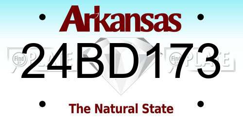 24BD173 Arkansas License Plate