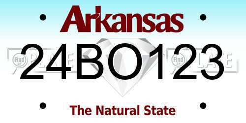 24BO123 Arkansas License Plate