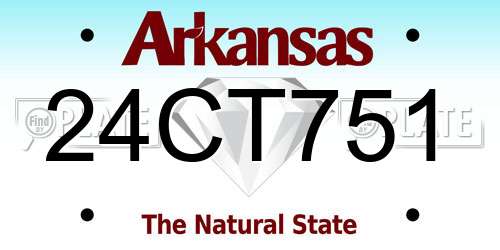 24CT751 Arkansas License Plate