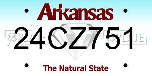 24CZ751 Arkansas License Plate