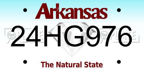 24HG976 Arkansas License Plate