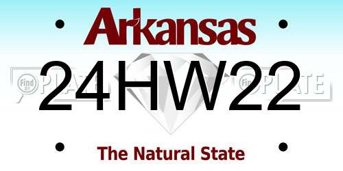 24HW22 Arkansas License Plate