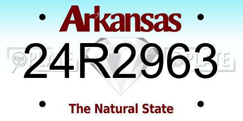24R2963 Arkansas License Plate