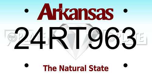 24RT963 Arkansas License Plate
