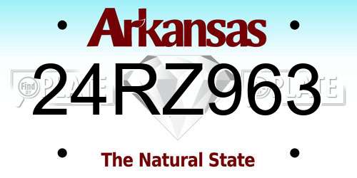 24RZ963 Arkansas License Plate