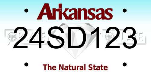 24SD123 Arkansas License Plate