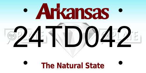 24TD042 Arkansas License Plate