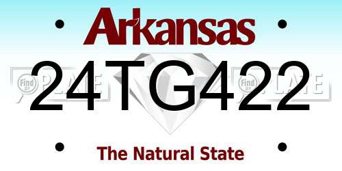 24TG422 Arkansas License Plate
