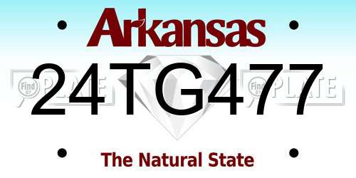 24TG477 Arkansas License Plate