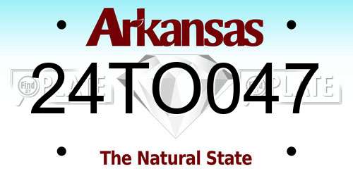 24TO047 Arkansas License Plate