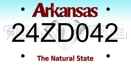 24ZD042 Arkansas License Plate