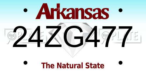 24ZG477 Arkansas License Plate