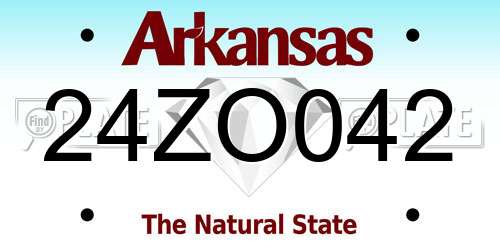 24ZO042 Arkansas License Plate