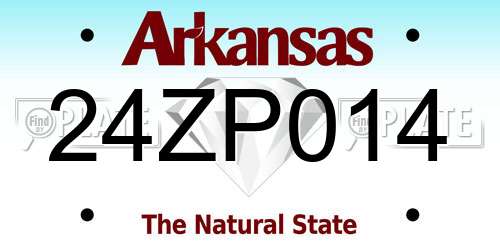 24ZP014 Arkansas License Plate