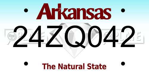 24ZQ042 Arkansas License Plate