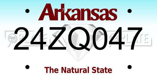 24ZQ047 Arkansas License Plate