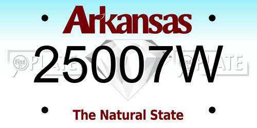 25007W Arkansas License Plate