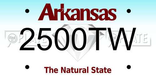 2500TW Arkansas License Plate