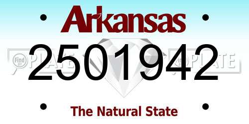 2501942 Arkansas License Plate