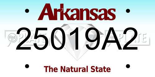 25019A2 Arkansas License Plate
