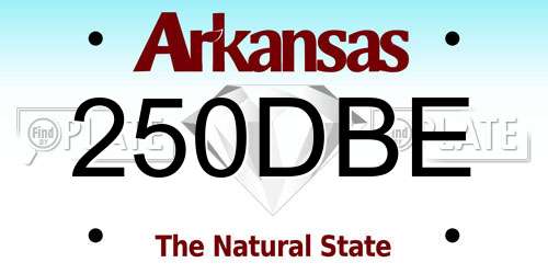 250DBE Arkansas License Plate