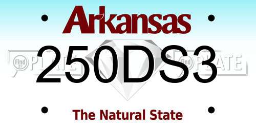 250DS3 Arkansas License Plate