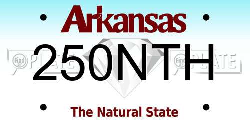 250NTH Arkansas License Plate
