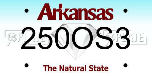 250OS3 Arkansas License Plate