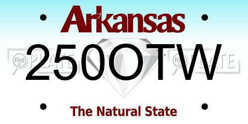 250OTW Arkansas License Plate