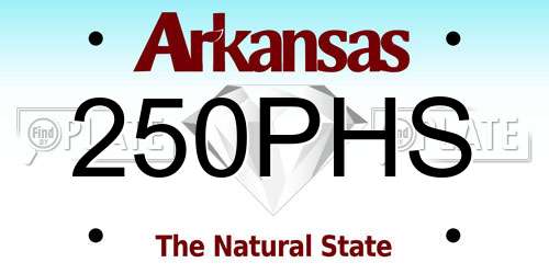 250PHS Arkansas License Plate