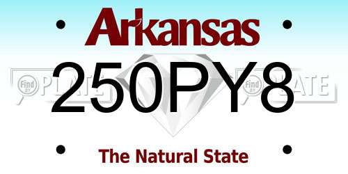 250PY8 Arkansas License Plate