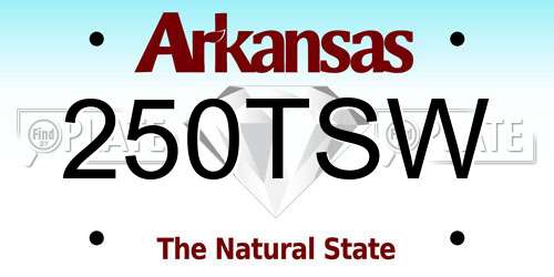 250TSW Arkansas License Plate