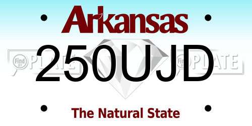 250UJD Arkansas License Plate