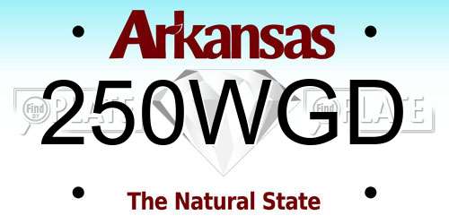 250WGD Arkansas License Plate