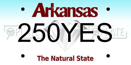 250YES Arkansas License Plate