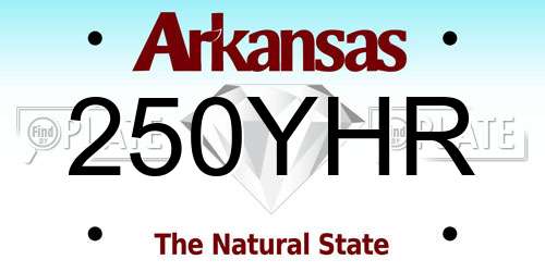 250YHR Arkansas License Plate