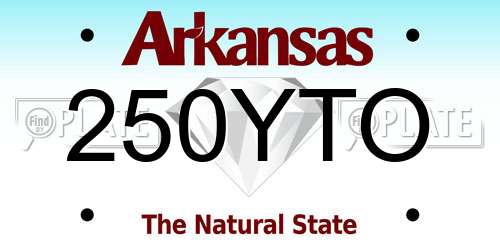 250YTO Arkansas License Plate