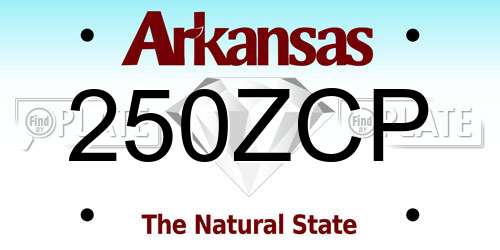 250ZCP Arkansas License Plate