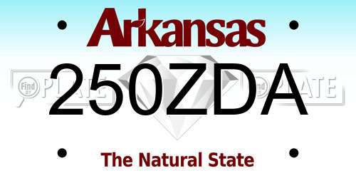 250ZDA Arkansas License Plate