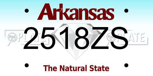 2518ZS Arkansas License Plate