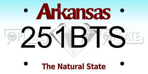 251BTS Arkansas License Plate