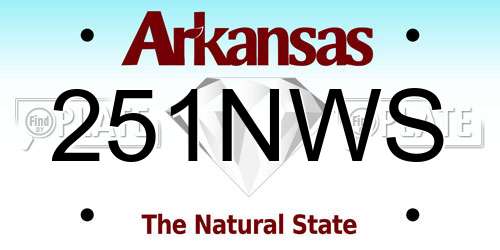 251NWS Arkansas License Plate