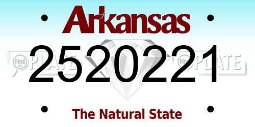 2520221 Arkansas License Plate