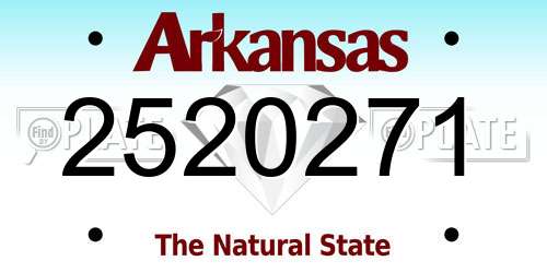 2520271 Arkansas License Plate