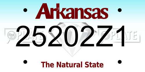 25202Z1 Arkansas License Plate
