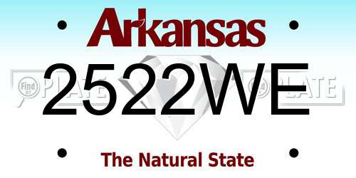 2522WE Arkansas License Plate