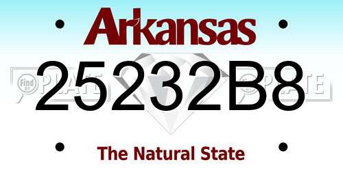 25232B8 Arkansas License Plate