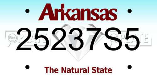 25237S5 Arkansas License Plate